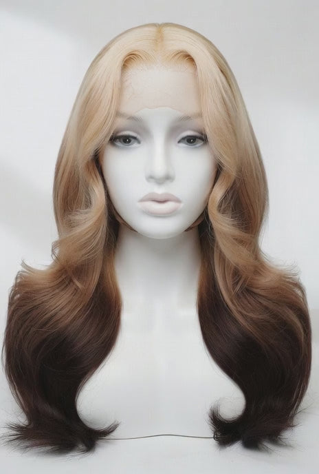 Perruque Lace Front Ondulée Honey Blonde Ombre
