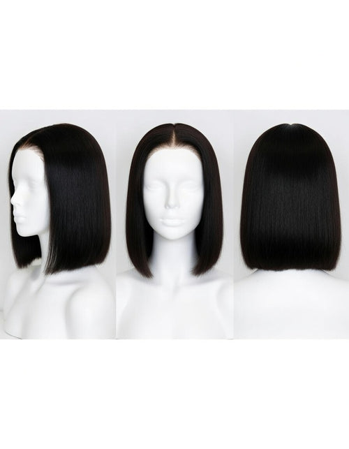 Perruque Bob Droit Classique – Lace Front HD – Noir Naturel Profond