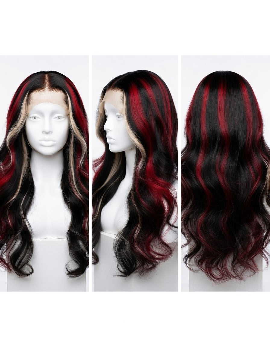 Lace Front Ondulée Burgundy Highlight 99J